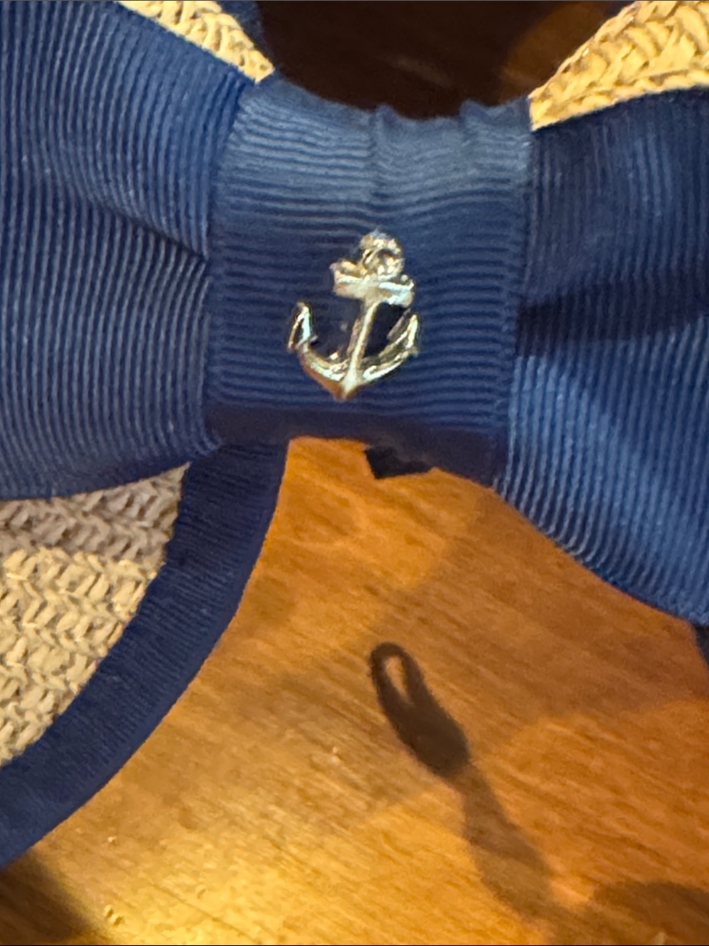 NWT Mud Pie Carlyle Packable Sun Visor Straw Hat Navy Anchor Travel Roll Up NEW - Picture 6 of 13